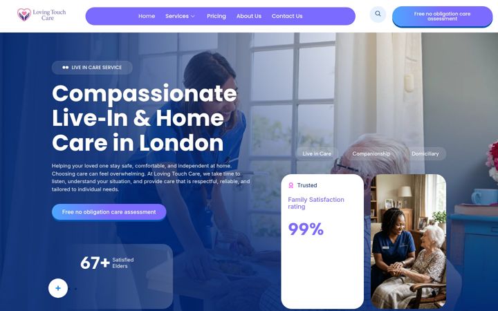 Screenshot of lovingtouchcare.co.uk