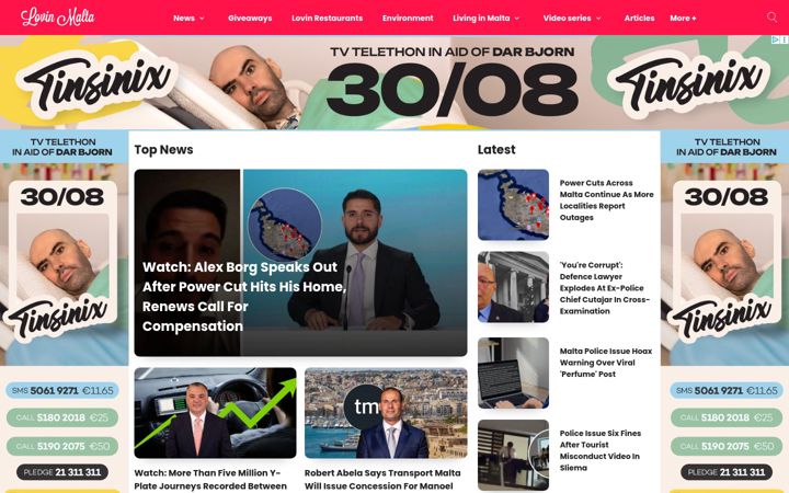 Screenshot of lovinmalta.com
