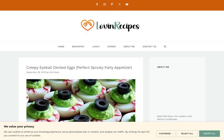 Screenshot of lovinrecipes.com
