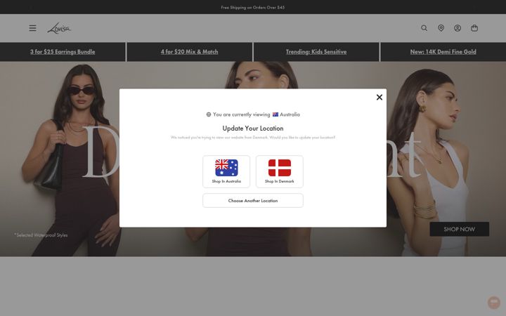 Skærmbillede af lovisa.com.au