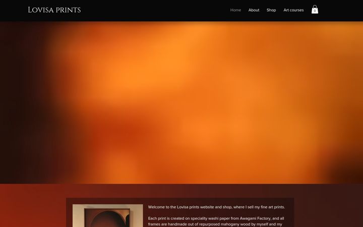 Screenshot of lovisaprints.com
