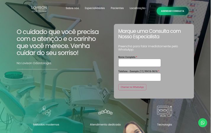 Screenshot of lovisonodontologia.com.br