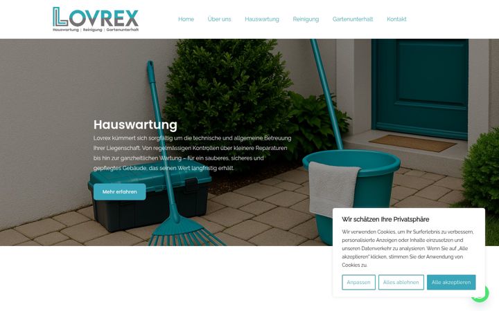 Screenshot of lovrex.ch