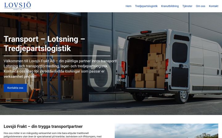 Screenshot of lovsjologistik.se