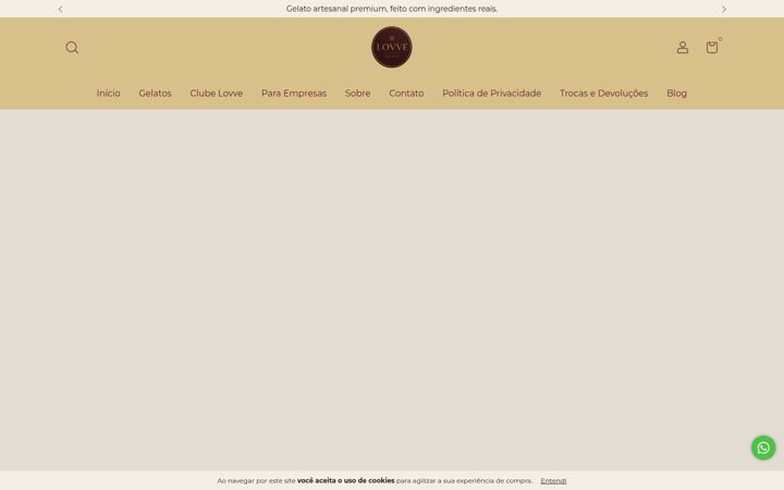 Screenshot of lovvegelato.com.br
