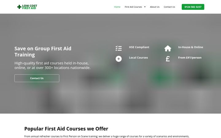Zrzut ekranu lowcostfirstaid.co.uk