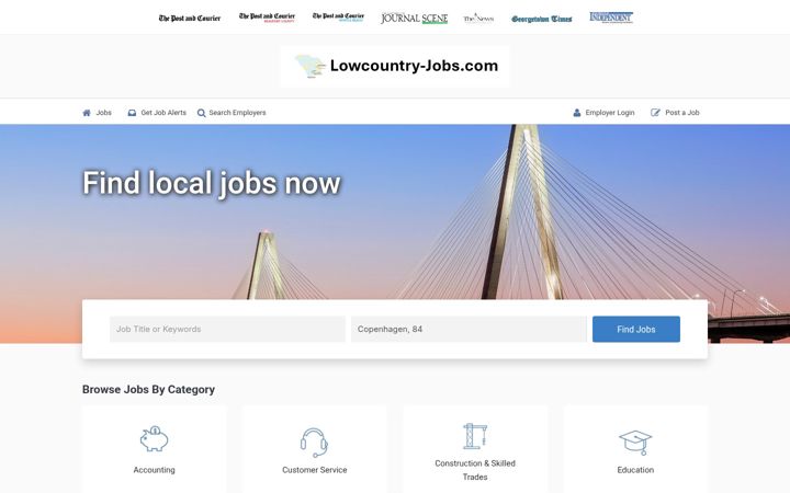 Screenshot of lowcountry-jobs.com