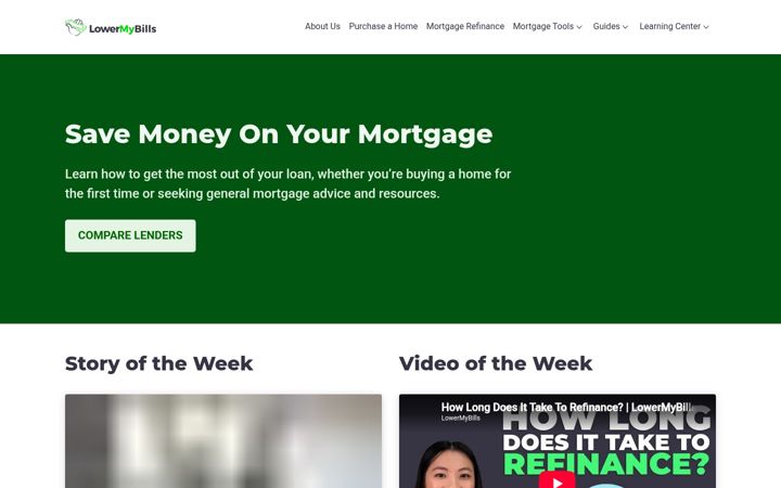 Screenshot of lowermybills.com