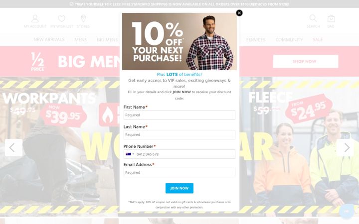 Screenshot stránky lowes.com.au