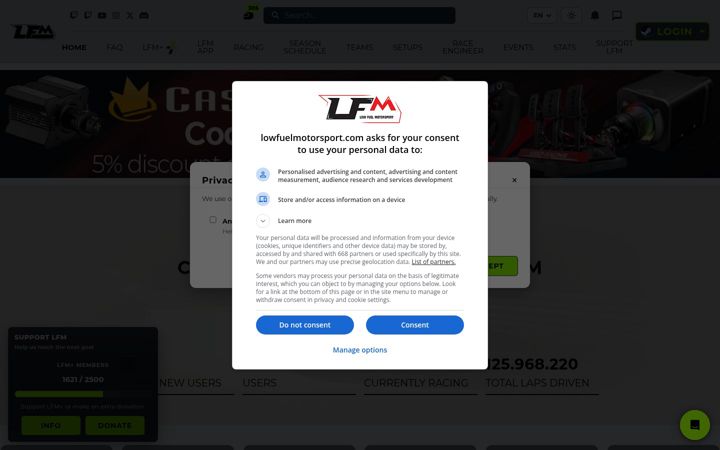 Ekrānuzņēmums no lowfuelmotorsport.com