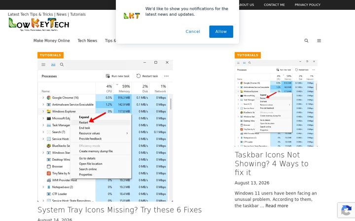 Screenshot of lowkeytech.com