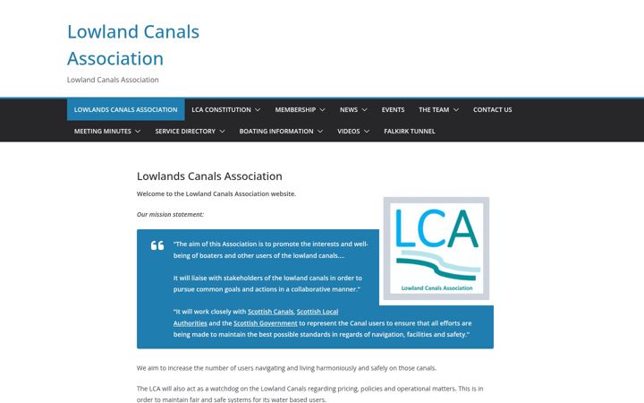 Screenshot of lowlandcanalsassociation.org