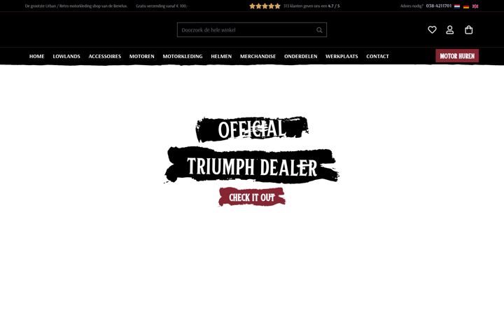 Screenshot of lowlandsbikerstore.nl