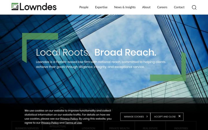 Screenshot of lowndes-law.com