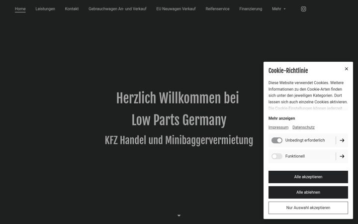 Screenshot of lowpartsgermany.de