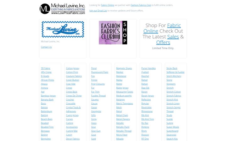 Screenshot of lowpricefabric.com