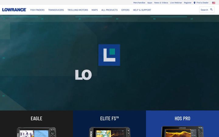 Screenshot of lowrance.com