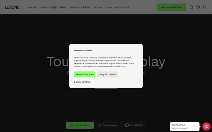 Zrzut ekranu loxone.com