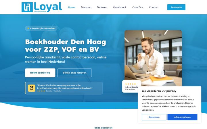 Screenshot of loyaladministratie.nl