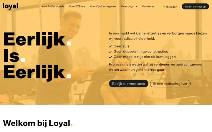 Screenshot of loyalinterim.nl