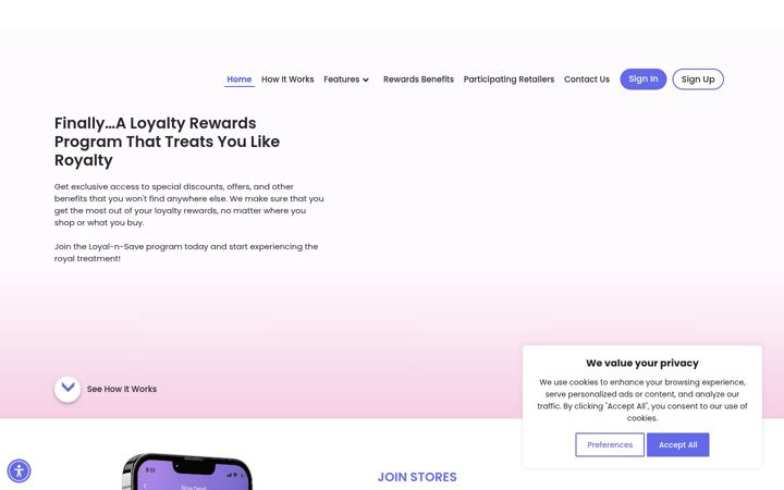 Screenshot of loyalnsave.com