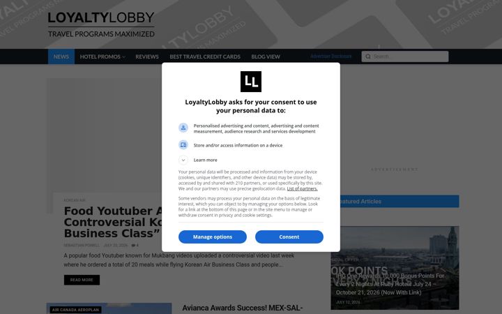 Screenshot of loyaltylobby.com