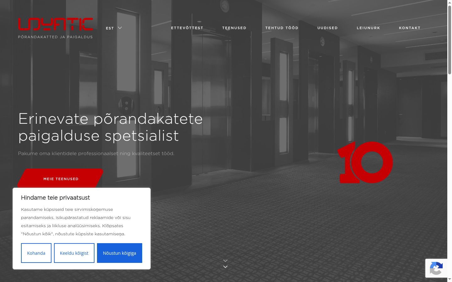 Captura de pantalla del banner de consentimiento mostrado antes de cualquier interacción