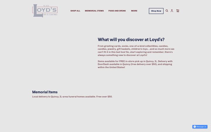 Screenshot of loydsgifts.com