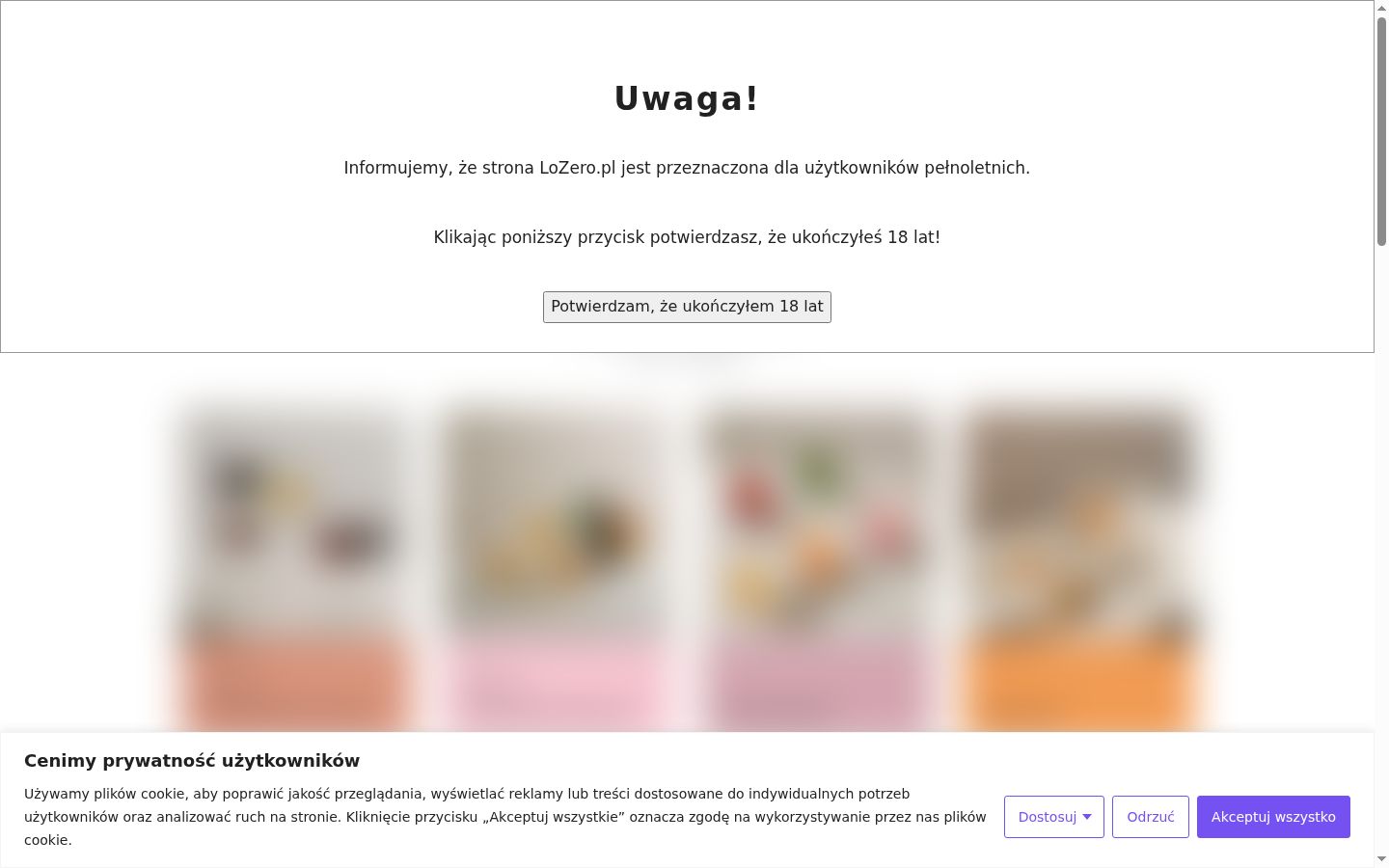 Screenshot del banner di consenso mostrato prima di qualsiasi interazione