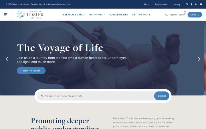 Screenshot of lozierinstitute.org