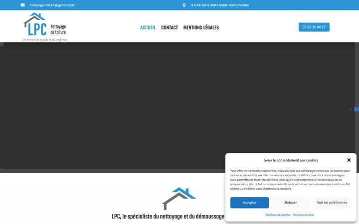 Screenshot of lpcharpente-nettoyagetoiture.fr