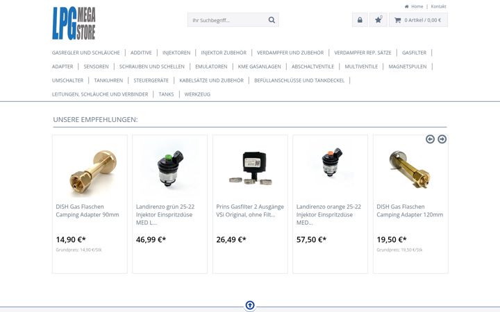 Screenshot of lpg-megastore.com