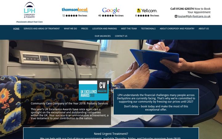 Skärmbild av lph-footcare.co.uk