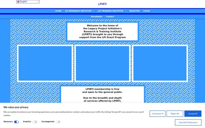 Screenshot of lpiresearchinstitute.org