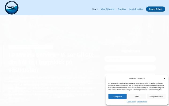 Screenshot of lpmarinservice.se