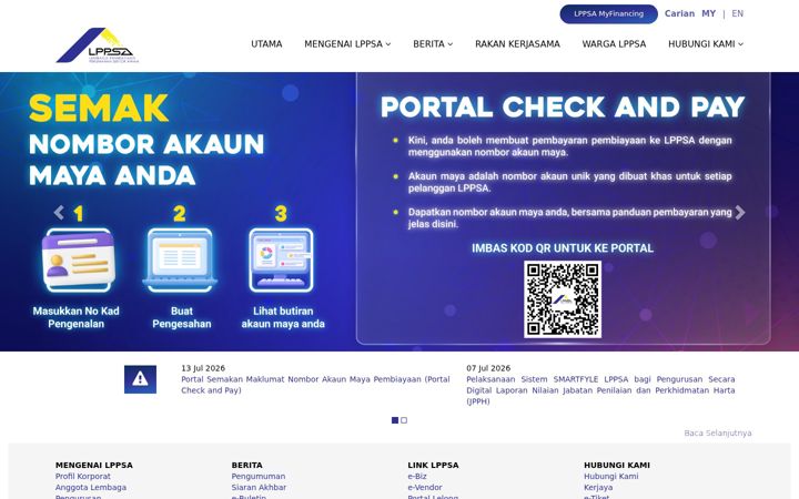 Screenshot of lppsa.gov.my