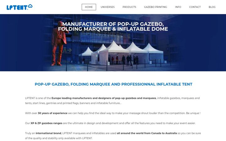 Screenshot of lptent.co.uk