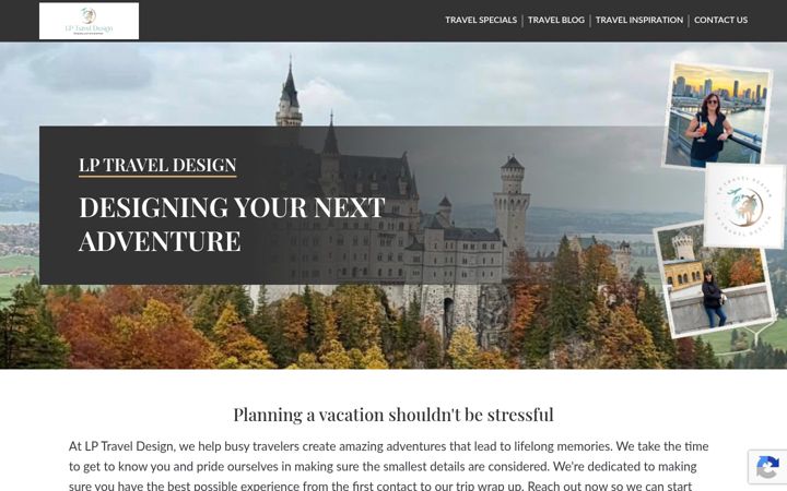 Screenshot of lptraveldesign.com
