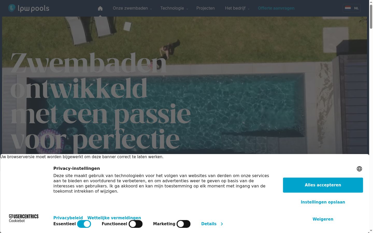 Screenshot of the consent banner shown before any interaction