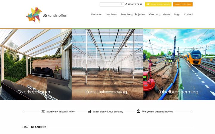 Screenshot of lqkunststoffen.nl