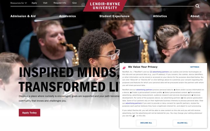 Screenshot of lr.edu