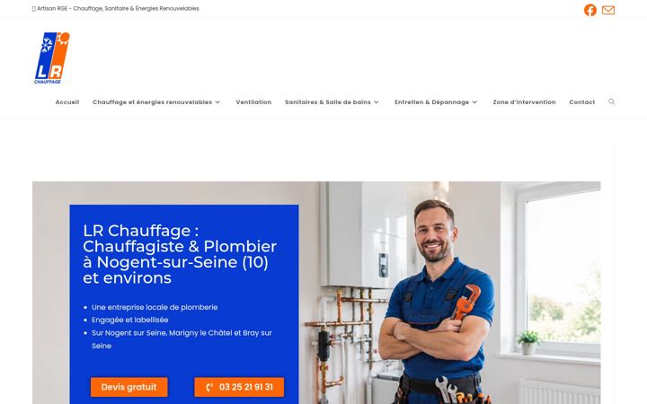 Screenshot of lrchauffage.com