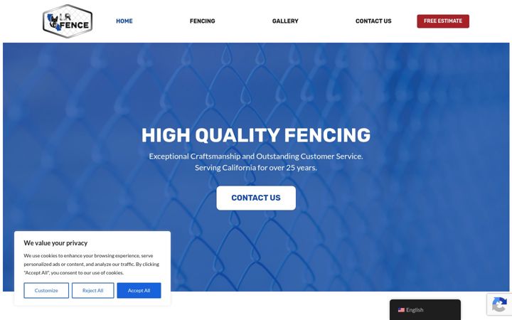 Screenshot of lrfencecompanyinc.com
