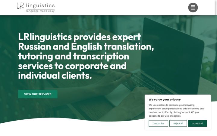 Screenshot of lrlinguistics.co.uk