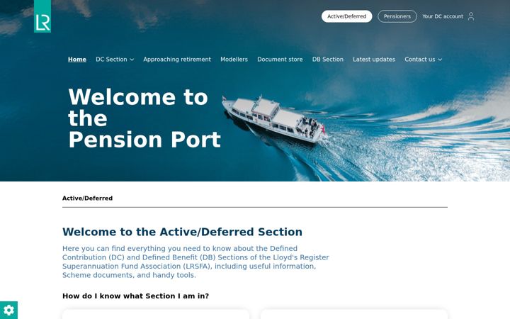 Screenshot of lrpensionport.co.uk