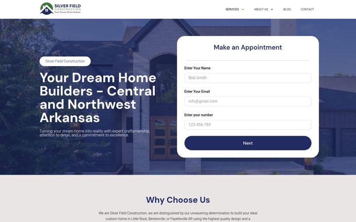Screenshot of lrsilverfieldconstruction.com