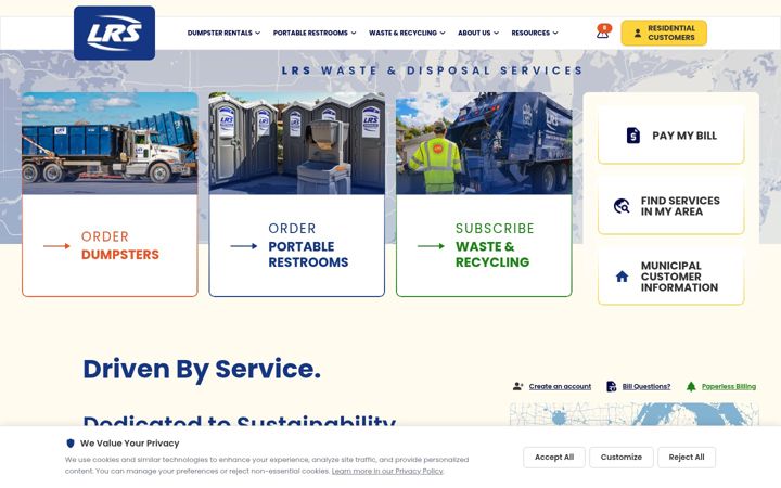 Screenshot of lrsrecycles.com