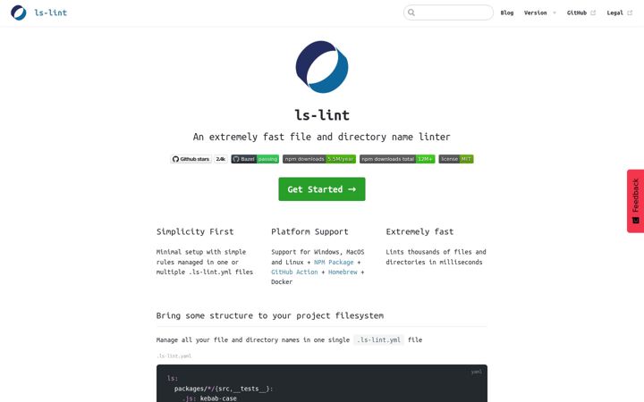 Screenshot of ls-lint.org