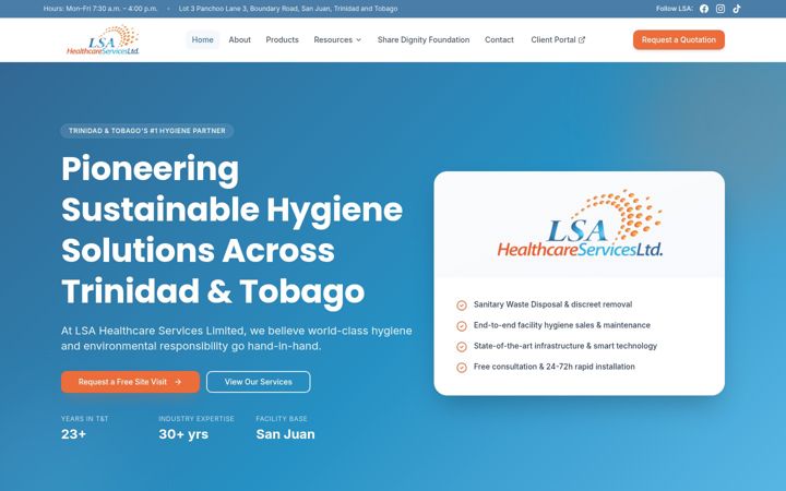 Screenshot of lsahealthcare.com