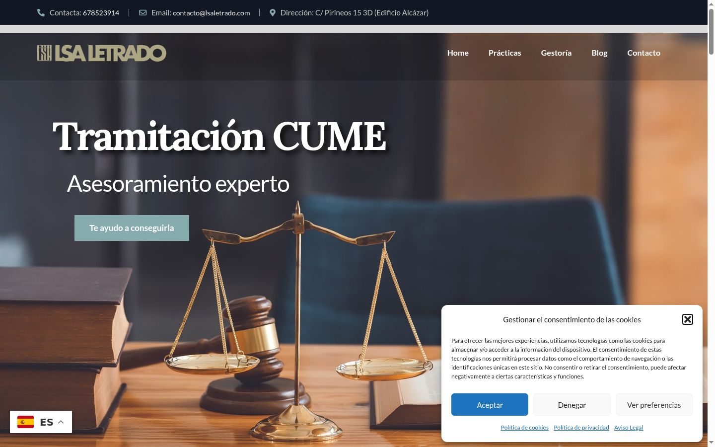 Screenshot del banner di consenso mostrato prima di qualsiasi interazione